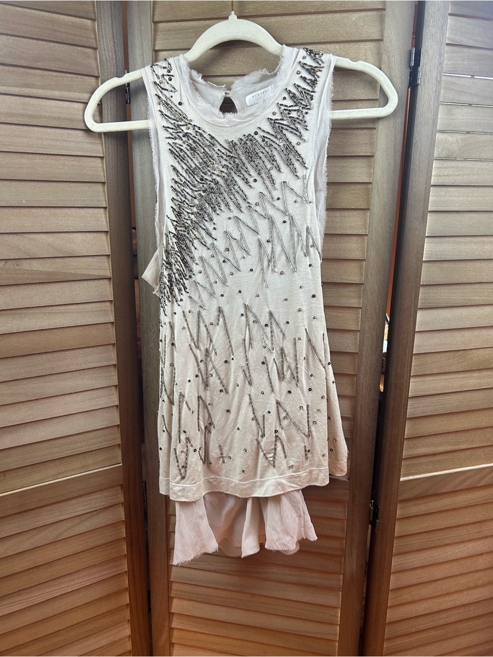 Burning Torch Los Angeles Beaded Sleeveless Dress Size Small Boho Embellished